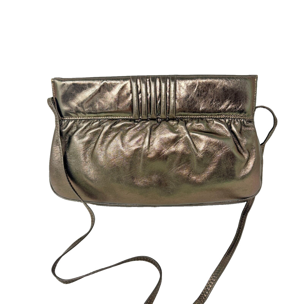 Vintage Studio R Bronze Metallic Leather Shoulder Handbag